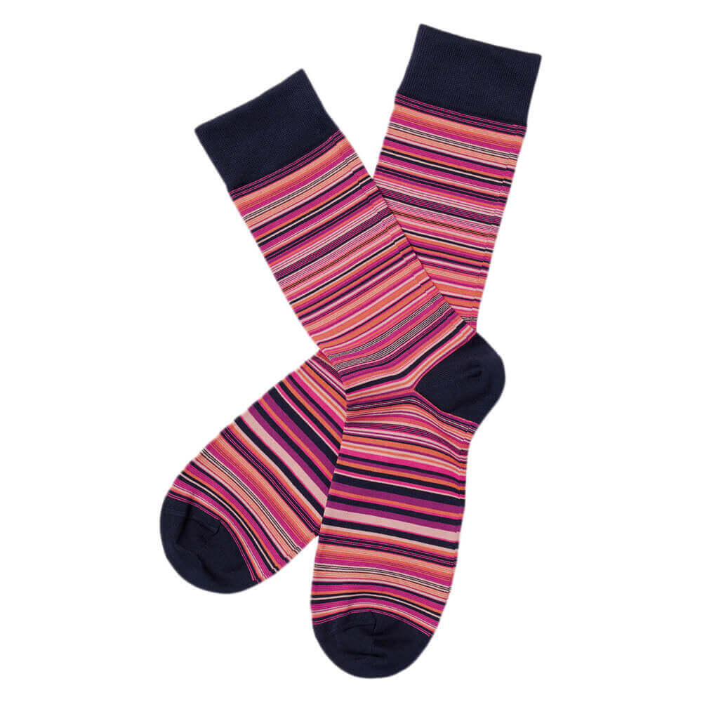 Charles Tyrwhitt Multi Fine Stripe Socks - Bright Pink